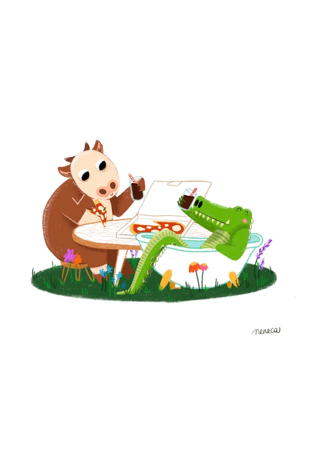 Cow & Crocodile